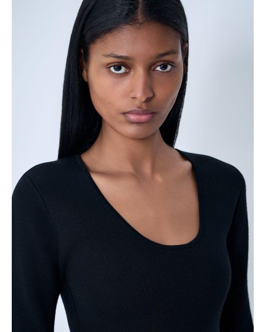 Totême Black Merino Knit Sweater