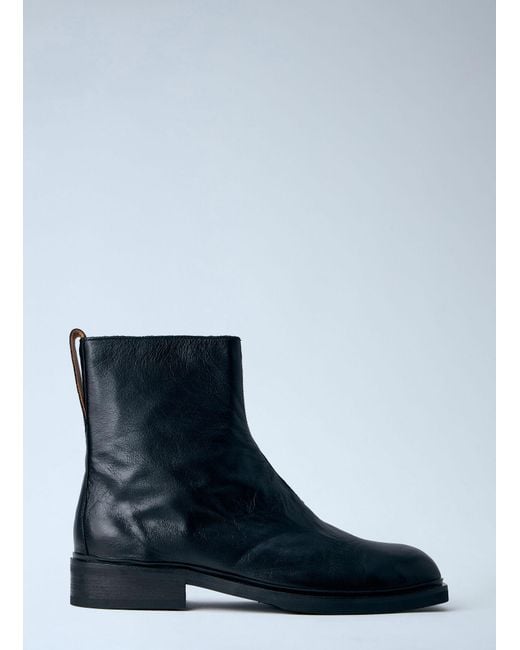 Our Legacy Blue Daimono Zip Leather Boots for men