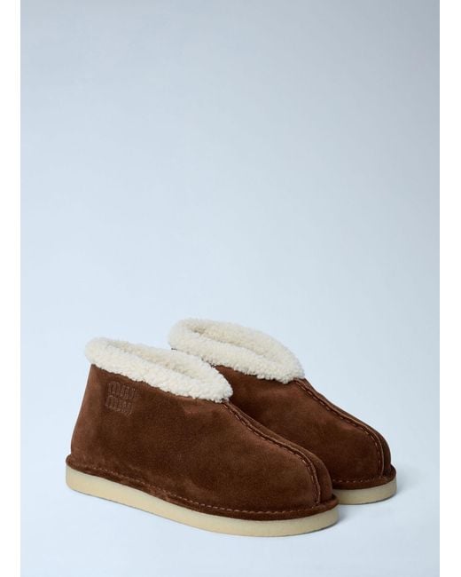 Miu Miu Brown Suede Logo Motifs Boots
