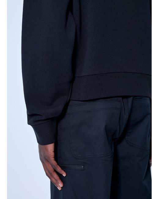 Moncler Blue Half-Zip Sweatshirt With Logo Patch for men