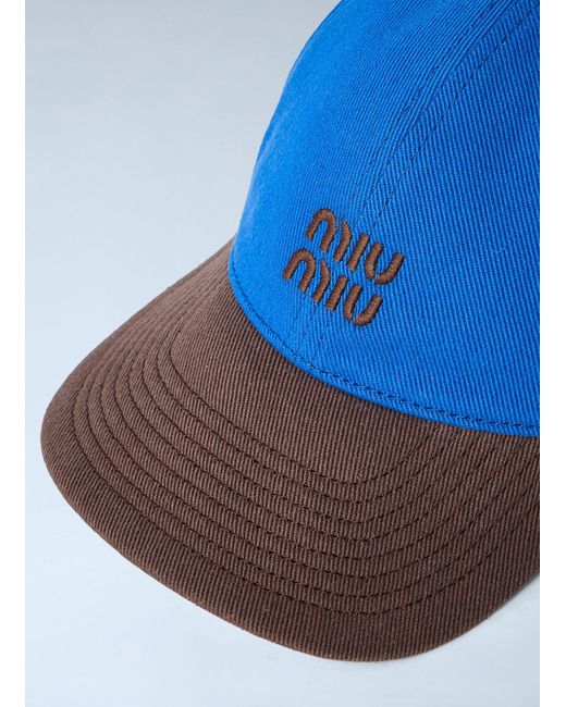 Miu Miu Blue Logo Motif Baseball Cap