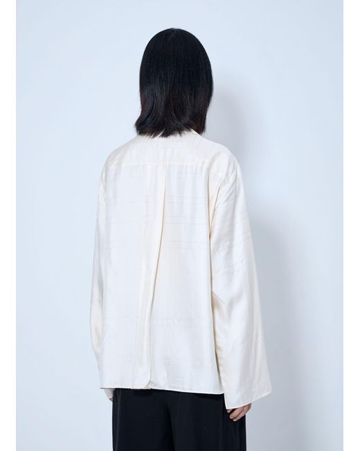 Totême White Monogram Silk Pj Shirt