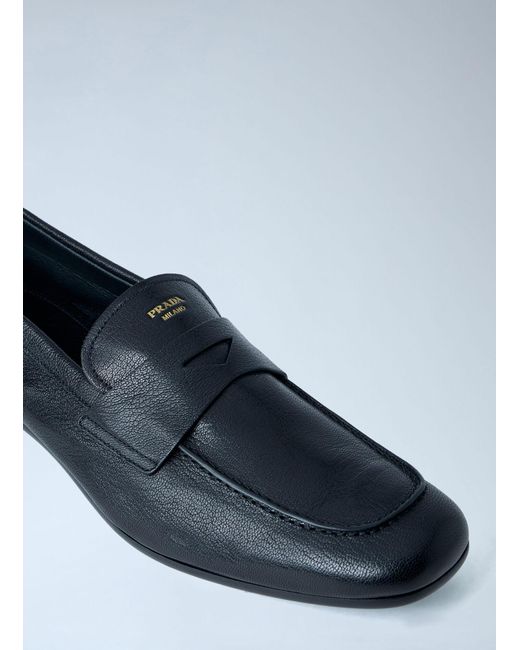 Prada Blue Leather Loafers for men