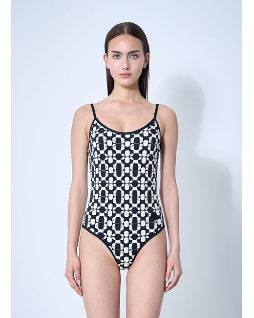 Moncler White Printed Swimsuit