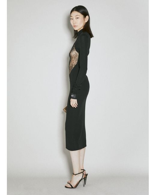 Dolce & Gabbana Multicolor Chantilly Lace Insert Jersey Dress
