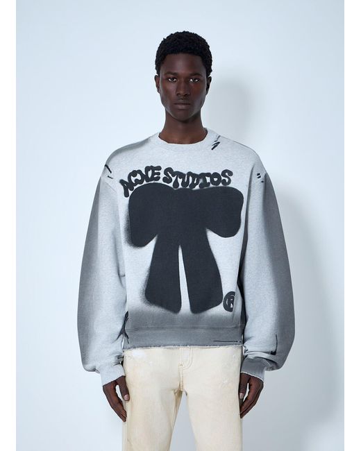Acne Blue Sprayed Logo Sweatshirt for men