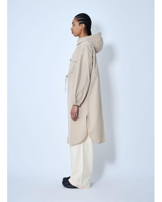 Moncler White Peronne Long Parka Jacket
