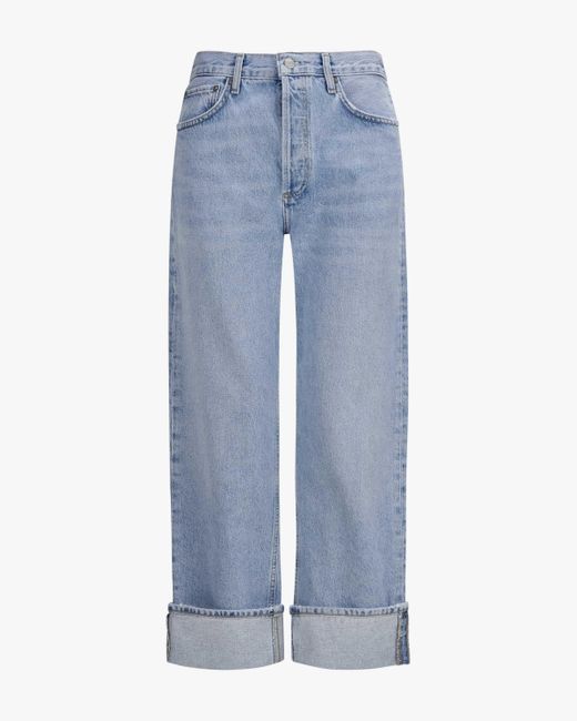 Agolde Blue Fran Jeans Low Slung Easy Straight