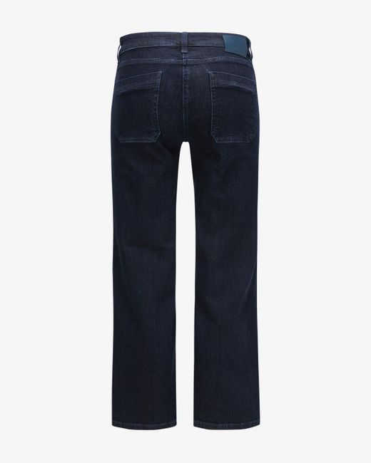 Cambio Blue Tess 7/8-Jeans Wide Leg Short