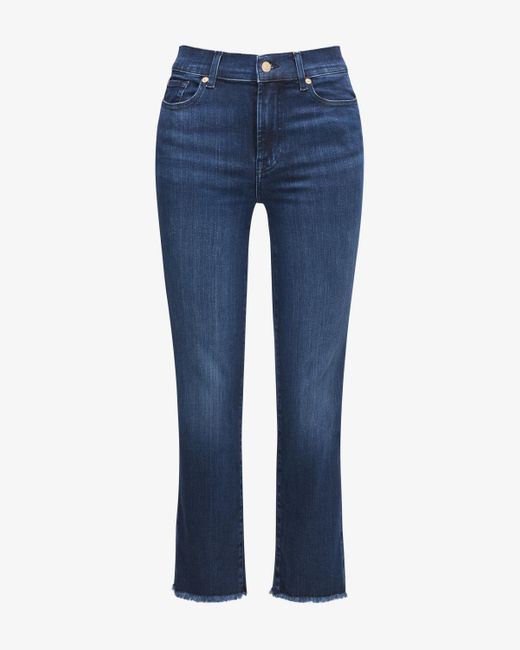 7 For All Mankind Blue The Straight Jeans Crop