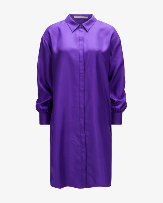 The Mercer N.Y. Purple Seiden-Hemdblusenkleid