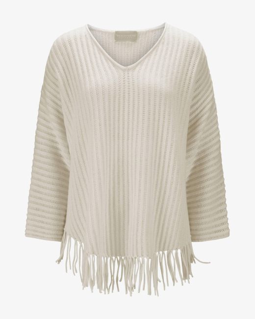 Hemisphere White Cashmere-Pullover