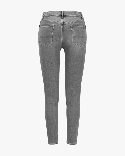 7 For All Mankind Gray Skinny Jeans Crop Slim Illusion Runaway