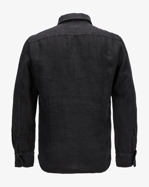 Boglioli Leinen-Shirtjacket in Black für Herren