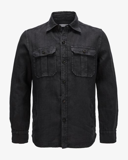 Boglioli Leinen-Shirtjacket in Black für Herren