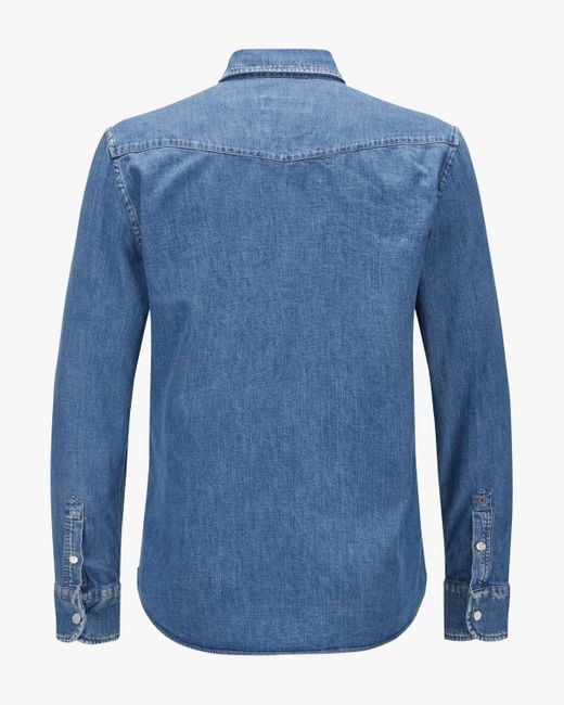 Dondup Camicia Jeanshemd Regular Fit in Blue für Herren