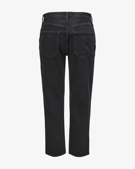 Agolde Black Riley 7/8-Jeans High Rise Straight Crop