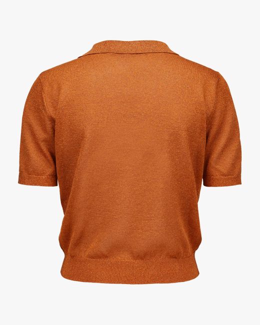 Luisa Cerano Orange Strick-Poloshirt