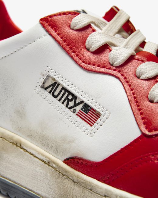 Autry Super Vintage Medalist Low-Top Sneaker in Red für Herren