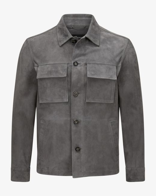 Arma Mex Leder-Shirtjacket in Gray für Herren