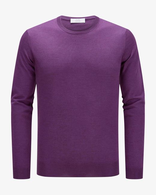 Mauro Ottaviani Cashmere-Seiden-Pullover in Purple für Herren