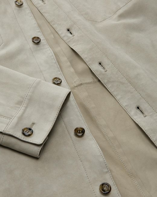 Gimo's Leder-Overshirt in White für Herren