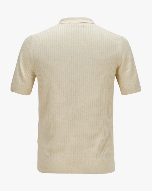 Gran Sasso Strick-Poloshirt in Natural für Herren