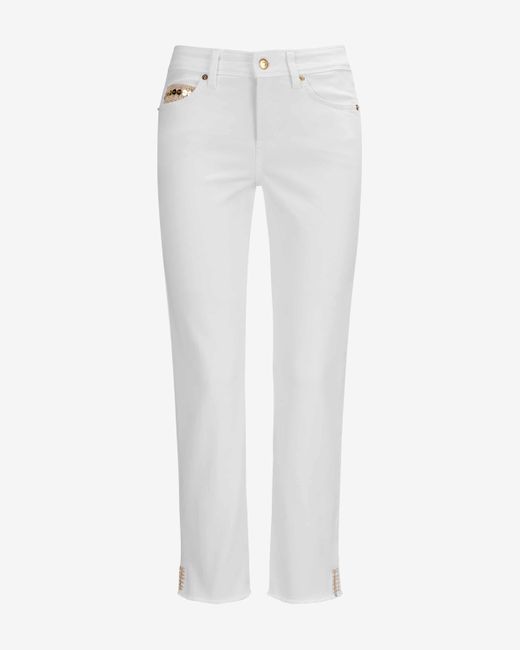 Cambio White Piper 7/8-Jeans Short