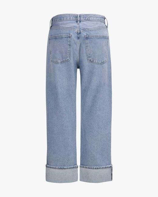 Agolde Blue Fran Jeans Low Slung Easy Straight