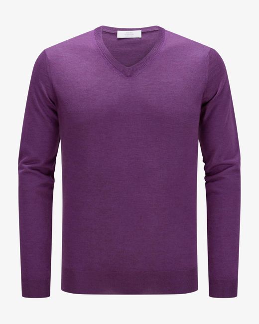Mauro Ottaviani Cashmere-Seiden-Pullover in Purple für Herren