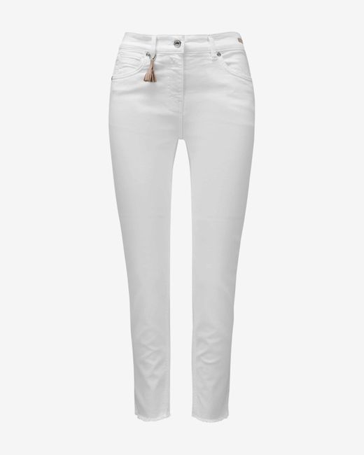 Pamela Henson White Cinq 7/8-Jeans Slim Fit