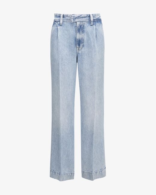 7 For All Mankind Blue Pleated Trouser Abyss Jeans