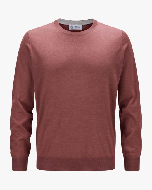 Brunello Cucinelli Cashmere-Seiden-Pullover in Rot für Herren | Lyst DE