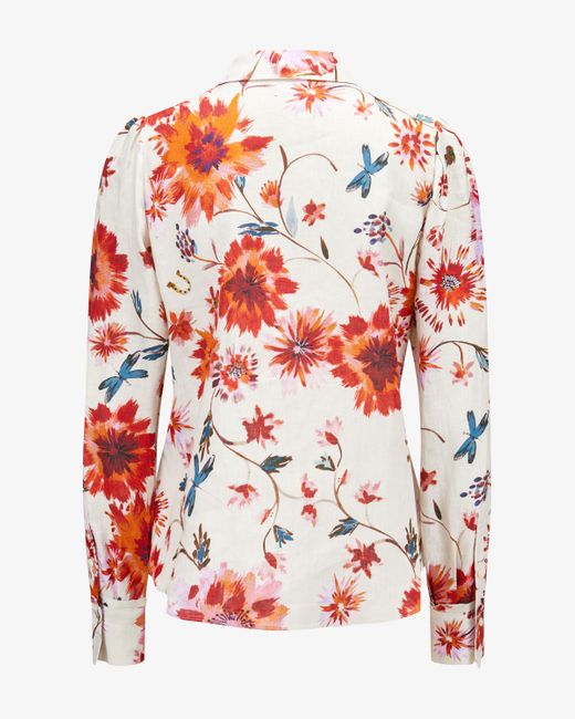 Dorothee Schumacher Red Floral Ease Leinenbluse