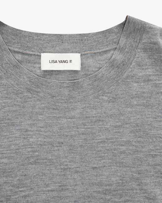 Lisa Yang Gray Marielle Cashmere-Strickshirt