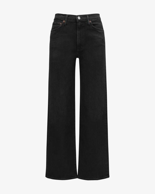 Agolde Black Harper Jeans Mid Rise Relaxed Straight
