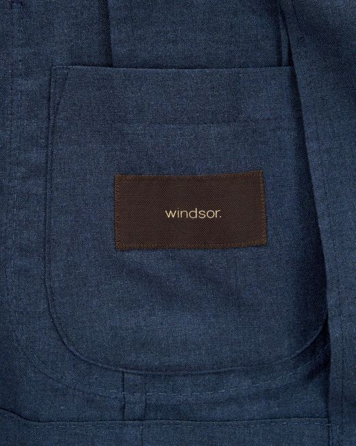 Windsor. Camicia Seiden-Cashmere-Sakko in Blue für Herren