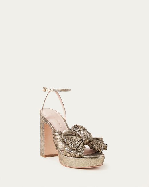 Loeffler Randall Natalia Dark Gold Platform Bow Heel in Metallic - Lyst