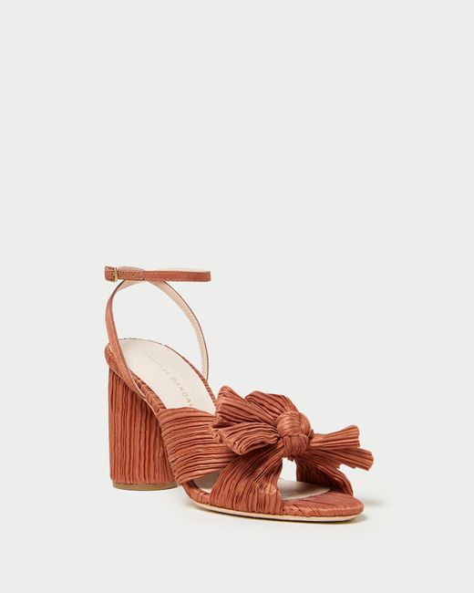 camellia blue bow heel