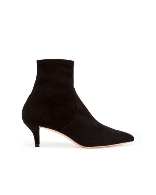 black stretch booties low heel