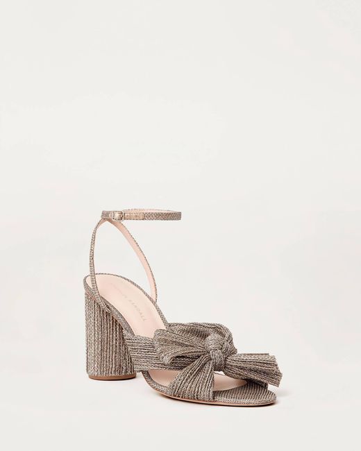 Loeffler Randall Camellia Bow Heel With Ankle Strap Champagne - Lyst