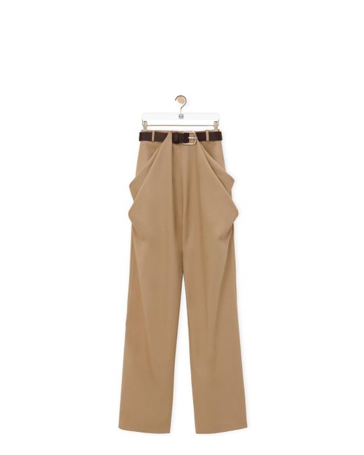 Loewe Natural Luxury Draped Trousers In Cotton