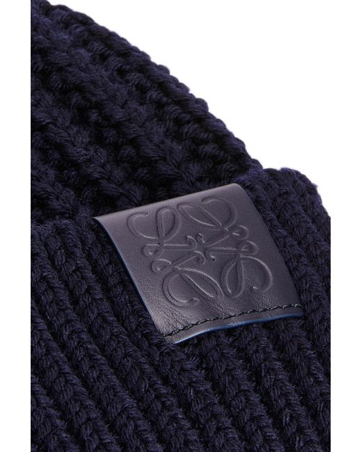 Loewe Blue Luxury Beanie In Wool For