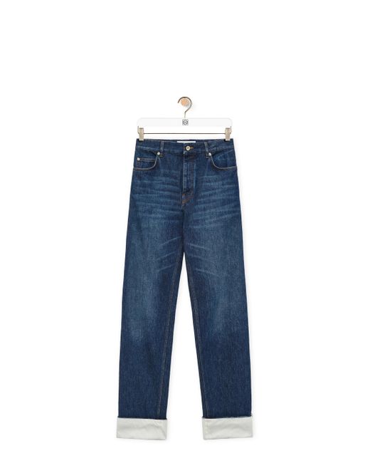 Loewe Blue Fisherman Turn-up Jeans In Denim for men
