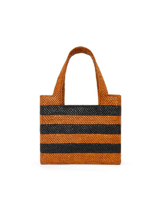 Loewe Brown Font Tote In Raffia