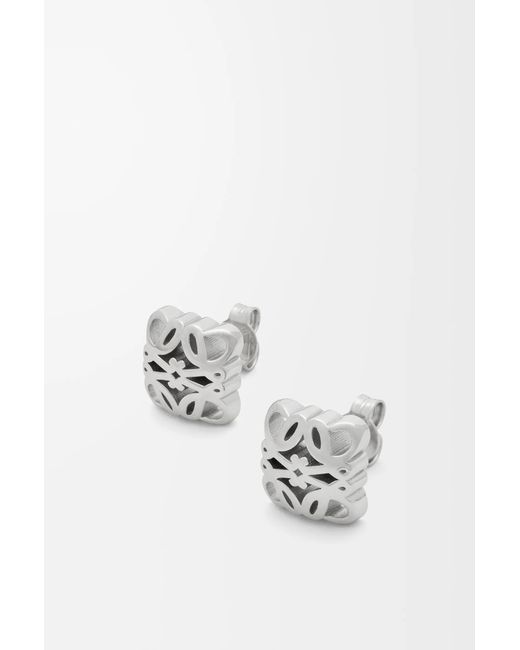 Loewe White Anagram Bombé Earrings