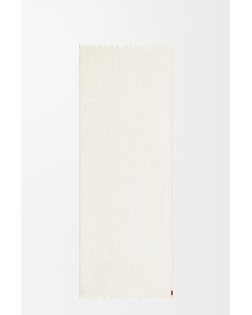 Loewe White Scarf In Cashmere