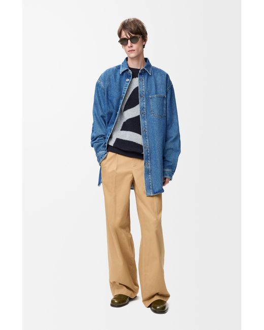 Loewe Blue Anagram Denim Overshirt for men