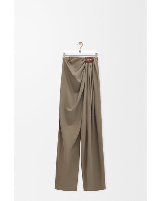 Loewe White Draped Trousers In Cotton And Silk for men