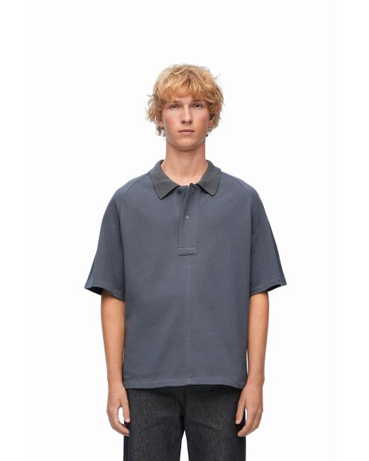 Loewe Blue Luxury Polo In Cotton for men